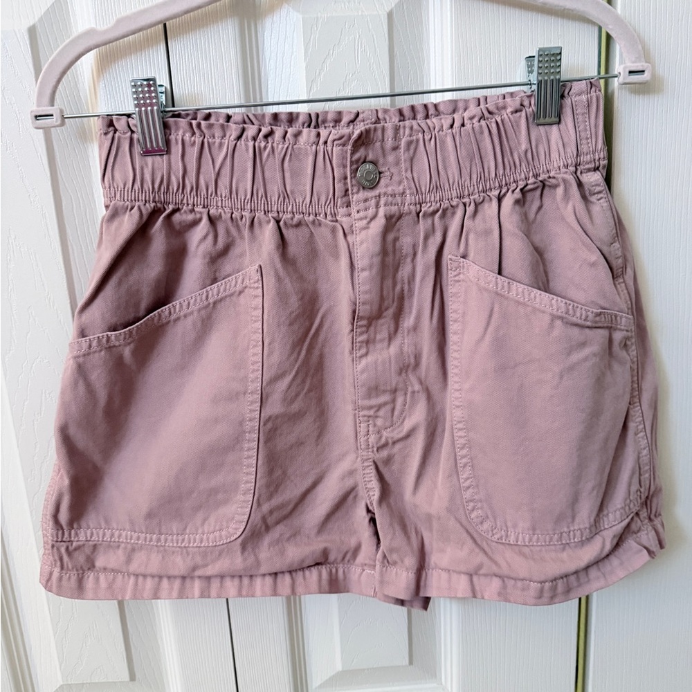Madewell High-Waist Elastic Pink Cargo Pocket Shorts